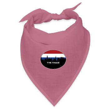 Den Haag Niederlande Flagge Skyline Silhouette Trav - Bandana Dreieckstuch - Mauve - Vorne