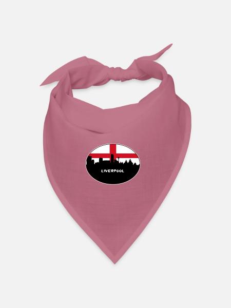 Liverpool England Flagge Skyline Reise Souvenir - Bandana Dreieckstuch - Mauve