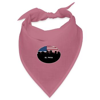 El Paso Texas USA Flagge Skyline Reise Souvenir - Bandana Dreieckstuch - Mauve - Vorne