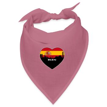 Bilbao Spanien Flagge Skyline Reise Souvenir - Bandana Dreieckstuch - Mauve - Vorne