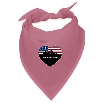 Pittsburgh Pennsylvania USA Flagge Skyline Reisen So - Bandana Dreieckstuch - Mauve - Vorne