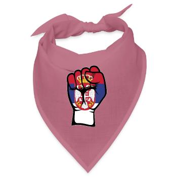 Serbien Flagge Faust - Bandana Dreieckstuch - Mauve - Vorne