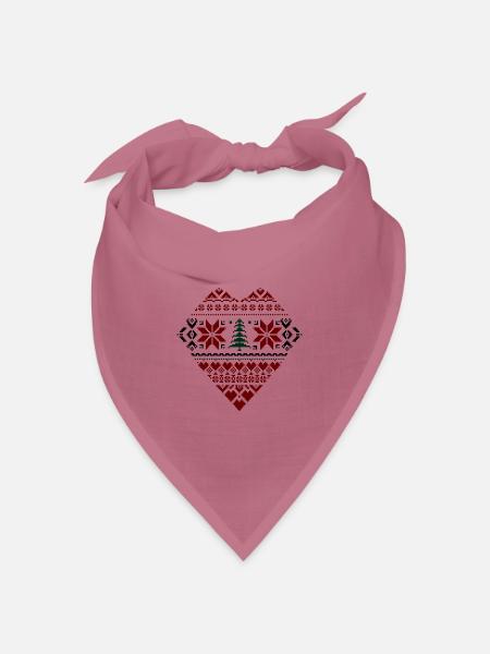 Weihnachtsherz Christmas - Bandana Dreieckstuch - Mauve