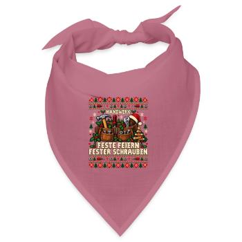 Handwerk - Feste feiern, fester schrauben - Bandana Dreieckstuch - Mauve - Vorne