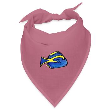 Blauer Kaiserfisch mit gelbem Streifen - Bandana Dreieckstuch - Mauve - Vorne