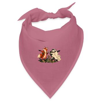 Fuchs und Dachs auf Wandertour - Bandana Dreieckstuch - Mauve - Vorne