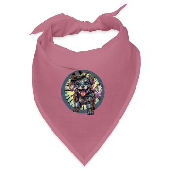 Mecha Hund Rostig und Verschmutzt - Bandana Dreieckstuch - Mauve - Vorne