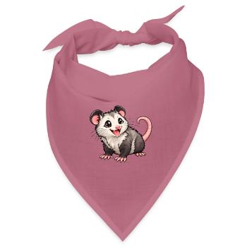 Kawaii Opossum – Süßer Beutelratten-Charme - Bandana Dreieckstuch - Mauve - Vorne