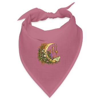 Mondflora-Crescent mit Wildblumen - Bandana Dreieckstuch - Mauve - Vorne