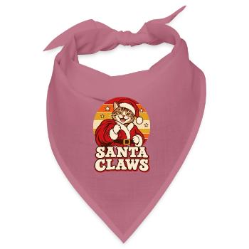 Santa Claws Katze Weihnachten - Bandana Dreieckstuch - Mauve - Vorne