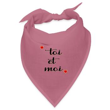 Du und ich, Liebe - Bandana Dreieckstuch - Mauve - Vorne