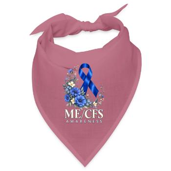 ME/CFS Awareness Blaue Schleife Blumen Solidarität - Bandana Dreieckstuch - Mauve - Vorne