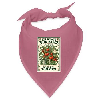 Nur kurz nach den Tomaten – Vintage-Gartenmotiv - Bandana Dreieckstuch - Mauve - Vorne
