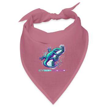 Cyber Gekko – Neon Circuit Echse - Bandana Dreieckstuch - Mauve - Vorne