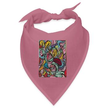 Bunte Wirbelblätter Muster - Bandana Dreieckstuch - Mauve - Vorne