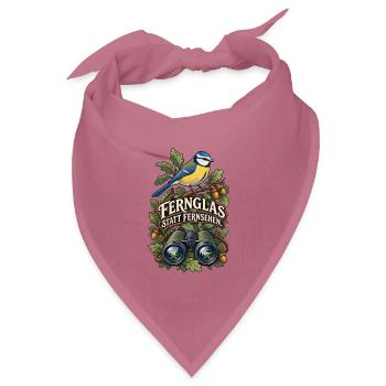 Blaumeise - Vogel Fernglas Naturgenuss - Bandana Dreieckstuch - Mauve - Vorne