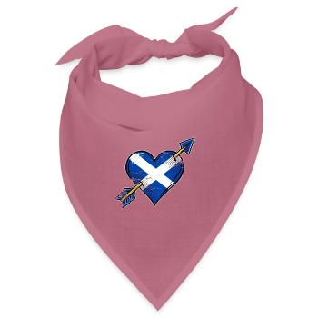 Schottland Flagge Herz mit Pfeil used look - Bandana Dreieckstuch - Mauve - Vorne