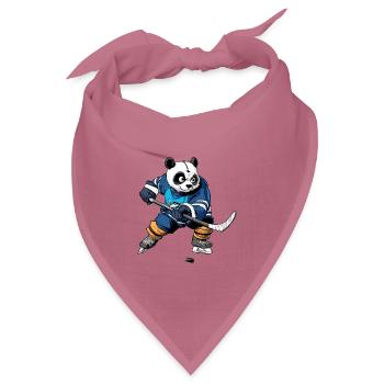 Eishockey Pandabär - Bandana Dreieckstuch - Mauve - Vorne