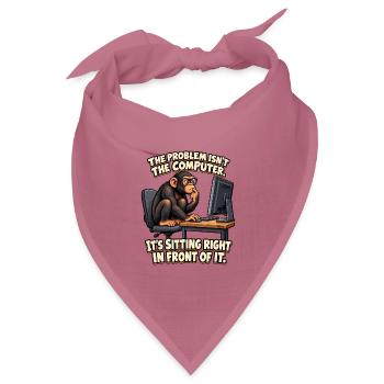 ODDROO – Computerproblem mit Nerd-Schimpanse - Bandana Dreieckstuch - Mauve - Vorne