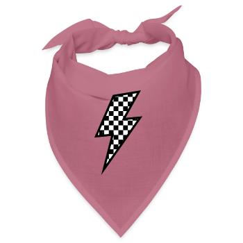 Karierte Blitzform Zacken - Bandana Dreieckstuch - Mauve - Vorne