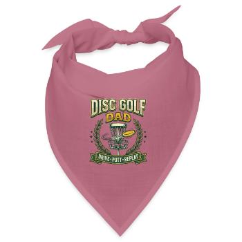 Disc Golf Dad Drive Putt Repeat - Bandana Dreieckstuch - Mauve - Vorne