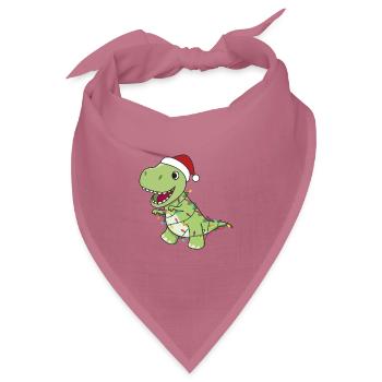 Dinosaurier Weihnachten Schnee Winter T-Rex Dino - Bandana Dreieckstuch - Mauve - Vorne
