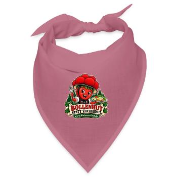 Bollenhut Fruchtmotiv - Bandana Dreieckstuch - Mauve - Vorne