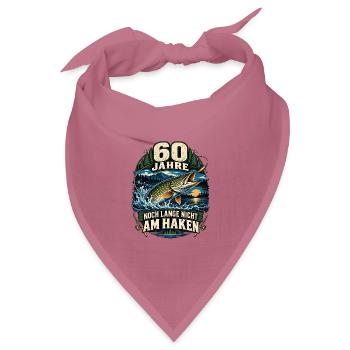 60 Jahre Angler – Noch lange nicht am Haken - Bandana Dreieckstuch - Mauve - Vorne