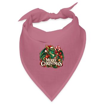 Merry Christmas Drache Weihnachten Zuckerstange - Bandana Dreieckstuch - Mauve - Vorne
