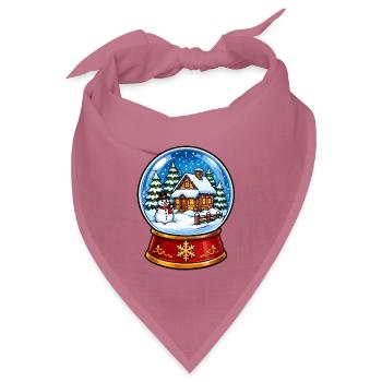 Winterwald Schneekugel Motive - Bandana Dreieckstuch - Mauve - Vorne