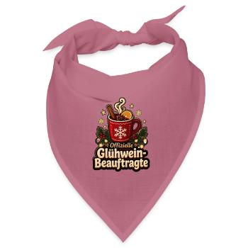 Offizielle Glühwein-Beauftragte Weihnachtsmarkt - Bandana Dreieckstuch - Mauve - Vorne