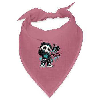 Panda DJ ADHS Rhythm - Bandana Dreieckstuch - Mauve - Vorne