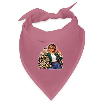 Mein Leben, Meine Regeln, Mein Kaffee - Bandana Dreieckstuch - Mauve - Vorne