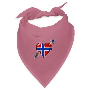 Norwegen Flagge Herz mit Pfeil used look - Bandana Dreieckstuch - Mauve - Vorne