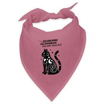 Schnurrrsalabimbam - Gib mir Snacks! - Katze - Bandana Dreieckstuch - Mauve - Vorne