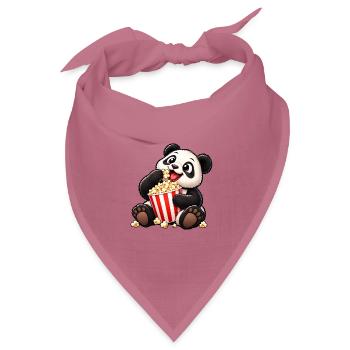Panda mit Popcorn Filme schauen Cartoon - Bandana Dreieckstuch - Mauve - Vorne