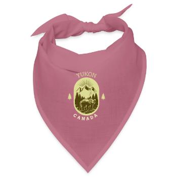 Yukon Canada Bär Berge Wildnis Vintage Abzeichen - Bandana Dreieckstuch - Mauve - Vorne