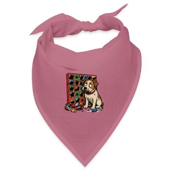 Hund Adventskalender Schokolade Comic T-Shirt - Bandana Dreieckstuch - Mauve - Vorne