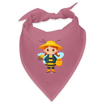 Kleine Comic Imkerin Biene Honig Kinder T-Shirt - Bandana Dreieckstuch - Mauve - Vorne