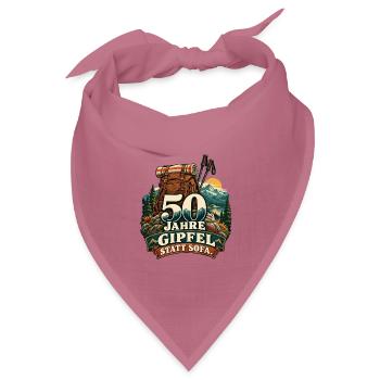 Gipfel statt Sofa – 50 Jahre Trekking - Bandana Dreieckstuch - Mauve - Vorne