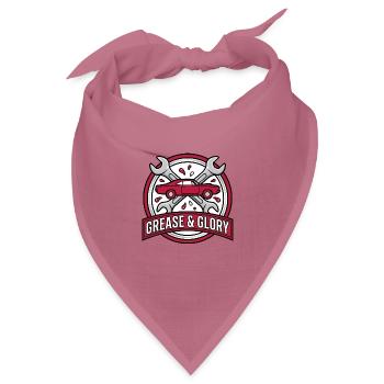 Retro Muscle Car Garage Abzeichen – Öl und Ruhm - Bandana Dreieckstuch - Mauve - Vorne