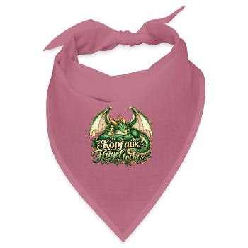 Kopf aus. Flügel locker. – Drache mit Spruch - Bandana Dreieckstuch - Mauve - Vorne