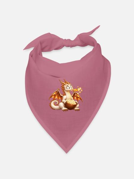 Popcorn-Drache – Feuer frei für den Filmabend - Bandana Dreieckstuch - Mauve