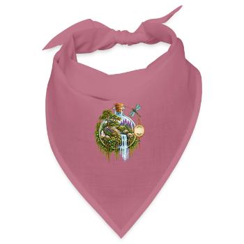 Gartenflasche: Wasserfall im Zauberwald - Bandana Dreieckstuch - Mauve - Vorne