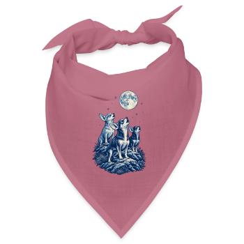 Drei Chihuahuas heulen zum Mond – Chihuahua-Papa - Bandana Dreieckstuch - Mauve - Vorne