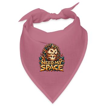 Need My Space Igel Low Poly Lustiger Spruch Shirt - Bandana Dreieckstuch - Mauve - Vorne