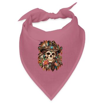 Totenkopf, Totenkopf, Biker, Totenkopf, Cowboyhut - Bandana Dreieckstuch - Mauve - Vorne