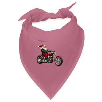 Weihnachtsbiker Santa auf Motorrad - Bandana Dreieckstuch - Mauve - Vorne