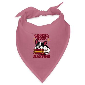  Booked Busy Napping Französische Bulldogge - Bandana Dreieckstuch - Mauve - Vorne