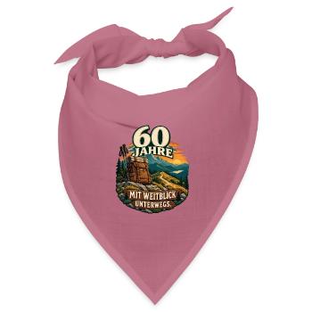 60 Jahre Mit Weitblick Unterwegs - Bandana Dreieckstuch - Mauve - Vorne